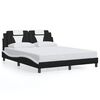 vidaXL Estructura de cama Viana sin colch&oacute;n cuero sint&eacute;tico negro y blanco