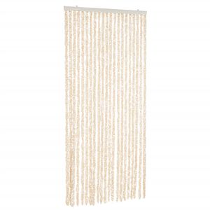 vidaXL Cortina antimoscas chenilla beige y blanco 90x200 cm