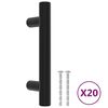 vidaXL Tiradores para armarios 20 uds acero inoxidable negro 64 mm