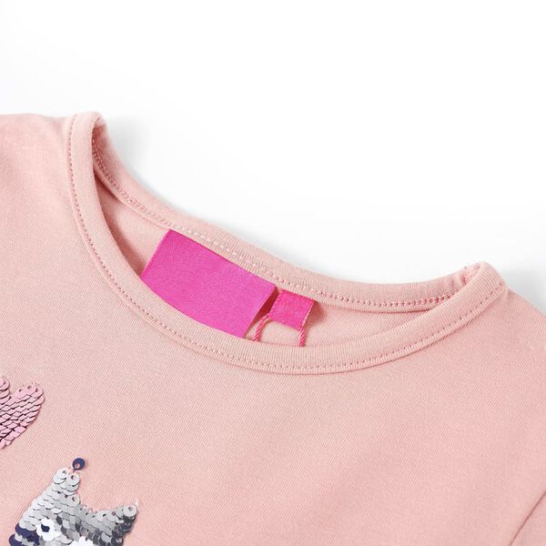 Camiseta infantil de manga larga rosa claro 116