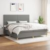 vidaXL Cama box spring con colch&oacute;n tela gris oscuro 200x200 cm