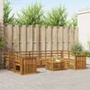 vidaXL Juegos de sof&aacute;s 10 pcs Natural Madera de Acacia S&oacute;lida