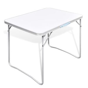 Mesita plegable para camping con estructura de metal, 80 x 60 cm