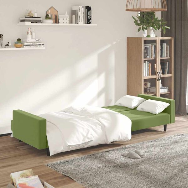 vidaXL Sof&aacute; cama de 2 plazas terciopelo verde claro