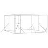 vidaXL Perrera de exterior acero galvanizado plateado 4x4x2 m