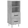 vidaXL Aparador de madera contrachapada gris hormig&oacute;n 34,5x34x90 cm