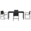 vidaXL Conjunto de Comedor de Jardín 5 pcs Negro Poliratán