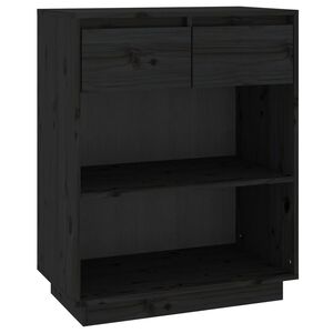 vidaXL Mesa consola de madera maciza de pino negro 60x34x75 cm