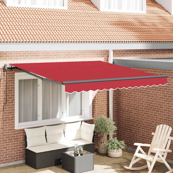 vidaXL Toldo Retr&aacute;ctil Rojo 300 x 250 cm Tela y Aluminio