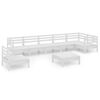 vidaXL Juego de muebles de jard&iacute;n 8 piezas madera maciza pino blanco