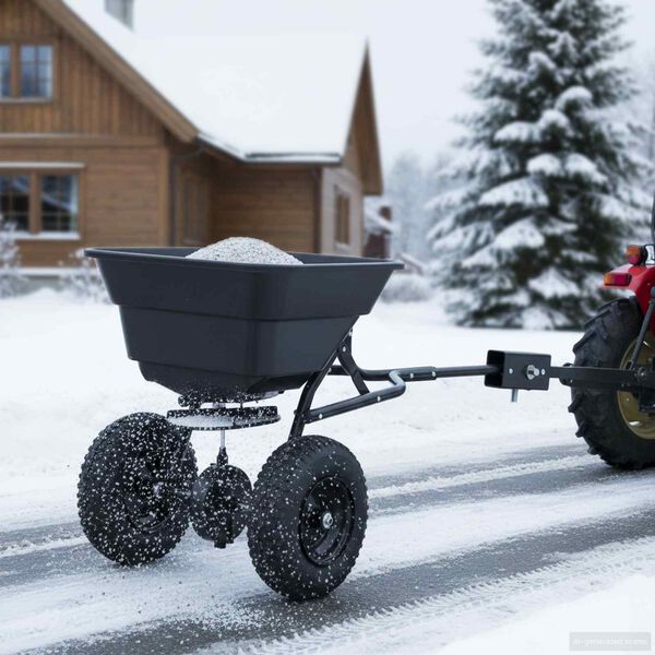 vidaXL Esparcidor Negro 106 x 53 x 75 cm PVC y Acero