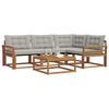 vidaXL Conjunto de sof&aacute;s de exterior 5 pcs Gris Natural y Claro