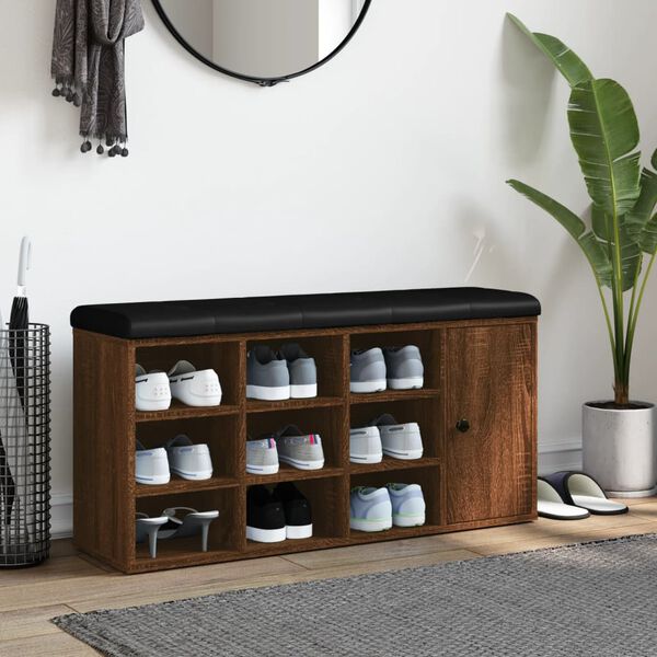 vidaXL Zapatero madera de ingenier&iacute;a marr&oacute;n roble 102x32x50 cm
