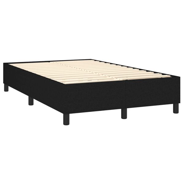 vidaXL Estructura de cama con somier tela negro 120x200 cm