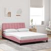 vidaXL Estructura de cama sin colch&oacute;n Hanko terciopelo rosa 140x200 cm