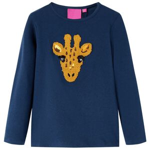 Camiseta infantil de manga larga azul marino 116