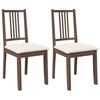 vidaXL Sillas de comedor con cojines 2 uds madera maciza marr&oacute;n caucho