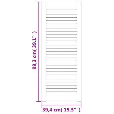 vidaXL Puerta de armario lamas 4 uds madera pino blanco 99,3x39,4 cm