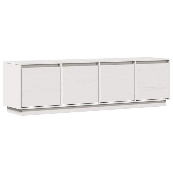vidaXL Mueble de TV madera maciza de pino blanco 156x37x45 cm