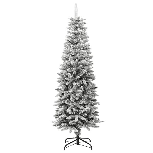 vidaXL &Aacute;rbol de Navidad artificial estrecho con nieve PVC y PE 150 cm