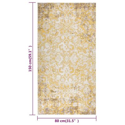 vidaXL Alfombra de exterior tejido plano amarilla 80x150 cm