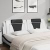 vidaXL Cabecero de cama acolchado Viana cuero sint&eacute;tico blanco negro 200 cm