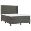 vidaXL Cama box spring con colch&oacute;n terciopelo gris oscuro 140x190 cm