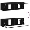 vidaXL Conjunto de mueble para TV de pared 6 pcs Negro