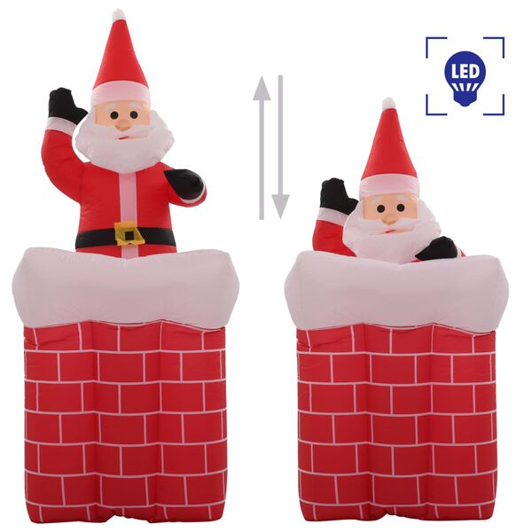 vidaXL Pap&aacute; Noel y chimenea inflables con movimiento y LED IP44 180cm