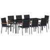 vidaXL Conjunto de Comedor de Jard&iacute;n 9 pcs Negro