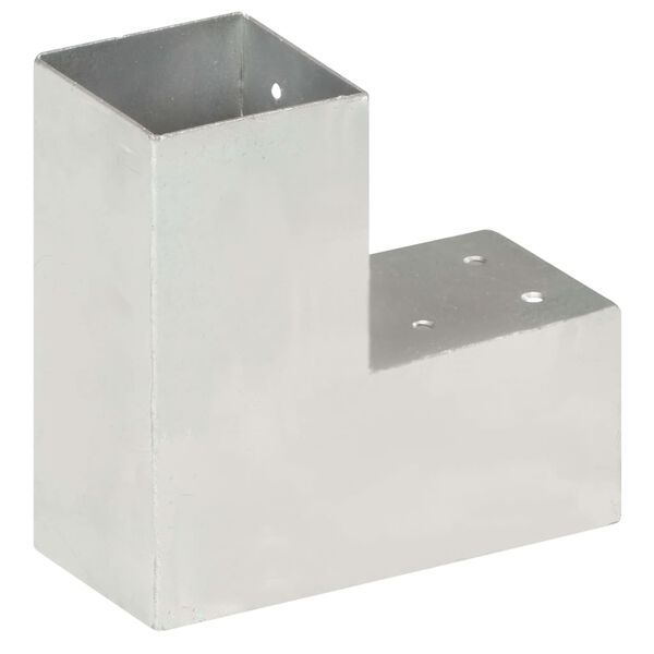 vidaXL Conectores de postes en L 4 uds metal galvanizado 81x81 mm