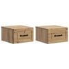 vidaXL Mesita de Noche de Pared 2 uds. Roble artisan 34,5 x 33 x 20 cm