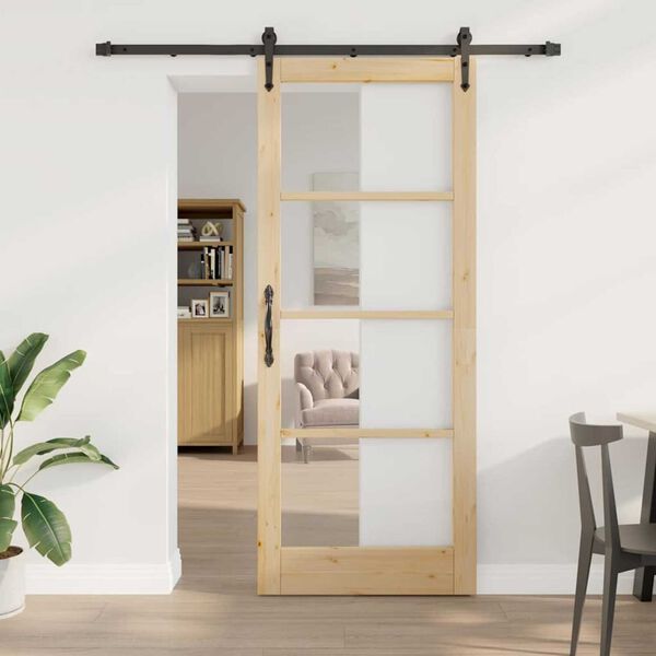 vidaXL Puerta Corredera Natural 86 x 211 cm