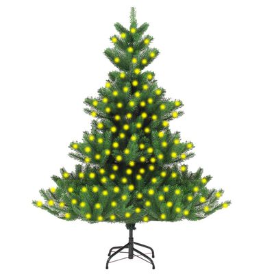 vidaXL Árbol Navidad artificial abeto Nordmann con luces verde 210 cm