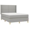 vidaXL Cama box spring colch&oacute;n y luces LED tela gris claro 140x190 cm