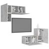 vidaXL Set muebles de sal&oacute;n TV 4 pzas madera ingenier&iacute;a gris hormig&oacute;n