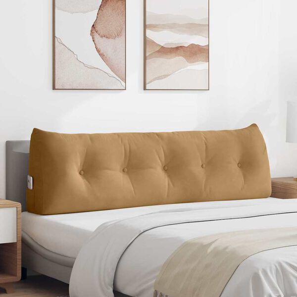 vidaXL Coj&iacute;n de Espalda Marr&oacute;n 160 x 24 x 50 cm Terciopelo