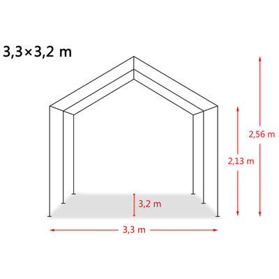 vidaXL Carpa para ganado desmontable PVC verde oscuro 550g/m² 3,3x3,2m