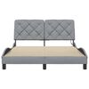 vidaXL Estructura cama con LED sin colch&oacute;n tela gris claro 140x190 cm