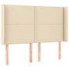 vidaXL Cama box spring colch&oacute;n y luces LED tela crema 140x200 cm
