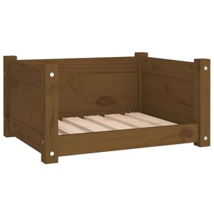 vidaXL Cama para perros madera maciza pino marr&oacute;n miel 55,5x45,5x28 cm