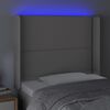 vidaXL Cabecero con LED cuero sint&eacute;tico gris 103x16x118/128cm