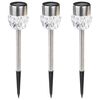 HI Focos LED solares con estacas para caminos LED 3 unidades cristal
