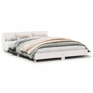 vidaXL Estructura de cama sin colch&oacute;n madera de pino blanca 120x200 cm