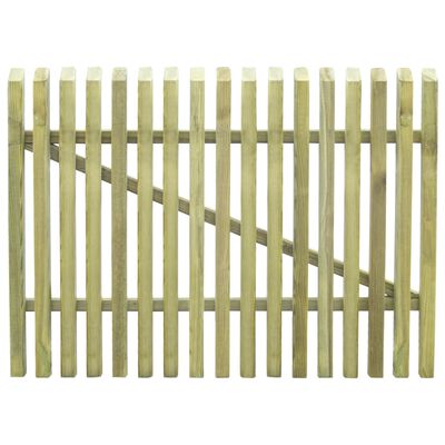 vidaXL Puerta de jardín de estacas madera de pino impregnada 100x75 cm