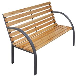 vidaXL Banco de jard&iacute;n madera maciza abeto 112 cm