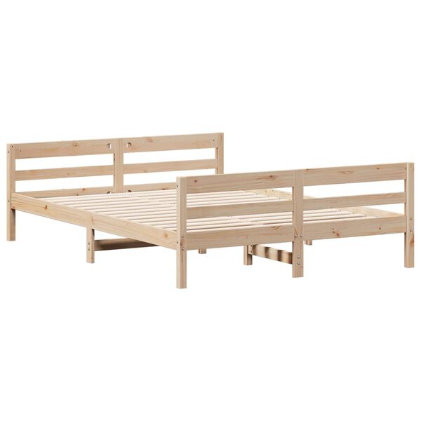 vidaXL Estructura de cama sin colch&oacute;n madera de pino maciza 120x200 cm