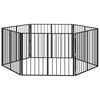 vidaXL Puerta para perros 6 uds. Negro 100 x 80 cm Acero Galvanizado