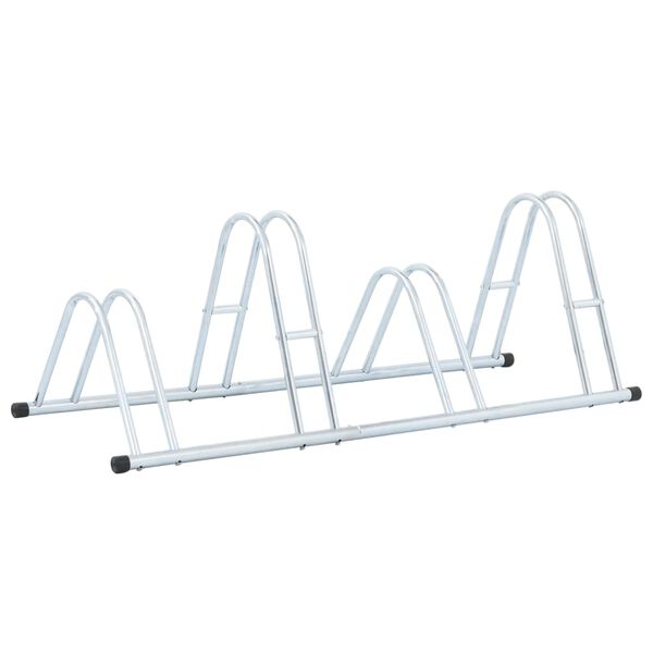 vidaXL Soporte para 4 bicicletas suelo independiente acero galvanizado