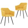 vidaXL Sillas de comedor 2 unidades tela amarillo